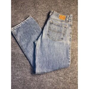 Axist Jeans Mens 33x30 Blue Denim Regular Fit Boho Double Stitch Straight Leg